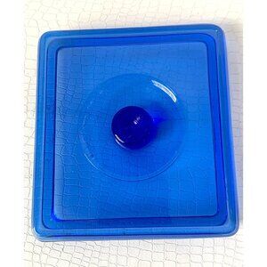 Cobalt Blue Depression Glass Refrigerator Dish Lid Replacement Hazel Atlas